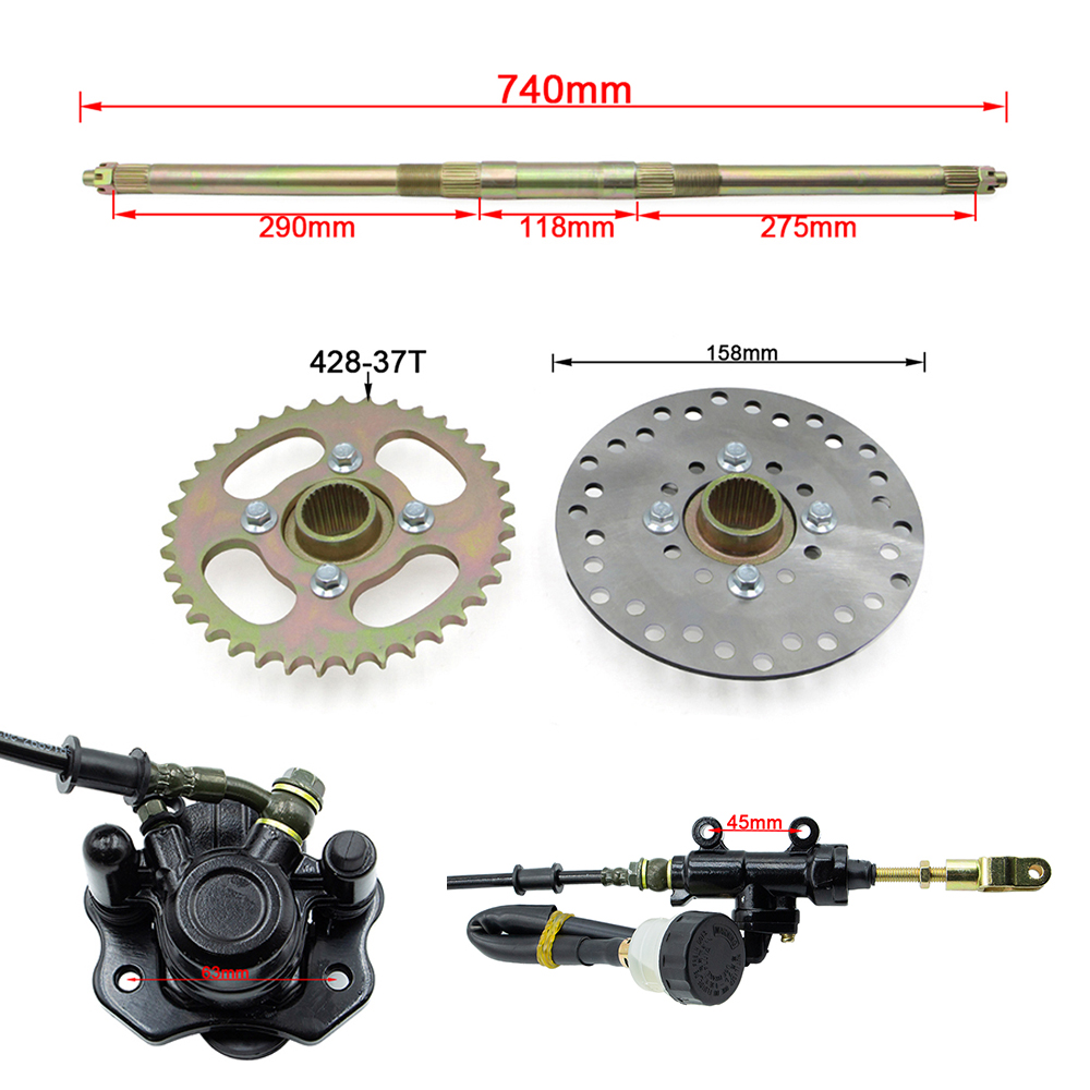 As Roda Belakang Go Kart 740mm - 428 Chain ulasan dan harga