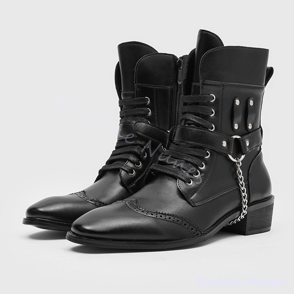 Sepatu Bot Tempur Punk Metal B - Motorcycle Chain ulasan dan harga